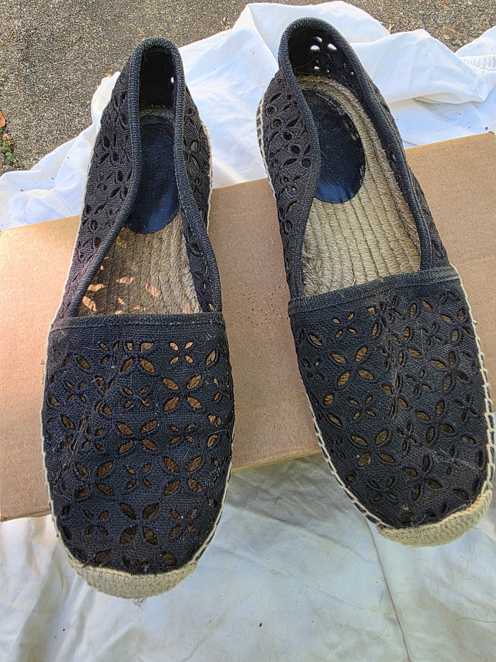 Michael Kors Black Cutout Espadrille Flats